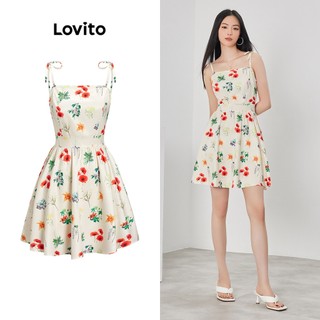 Đầm Lovito hoa nhí thắt nút thường ngày cho nữ L62ED149 (nhiều màu)