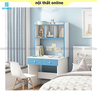 Bàn học tập dành cho bé, bàn lắp ghép kèm giá sách tiện dụng để phòng ngủ cho bé có ngăn kéo lưu trữ