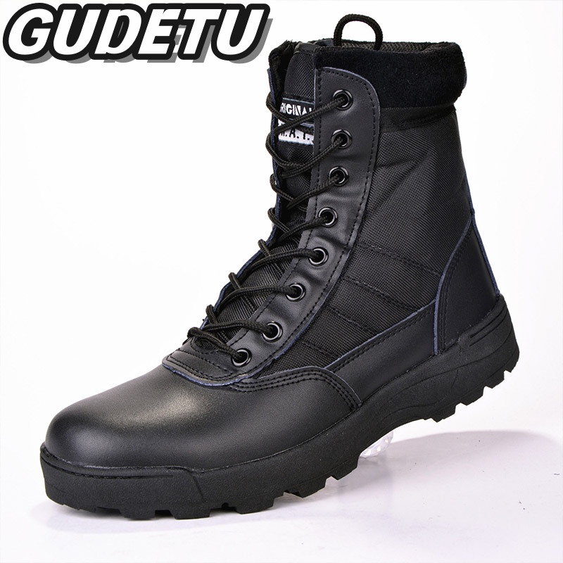 Giày Bốt Cổ Cao Kiểu Quân Đội Cá Tính Cho Nam