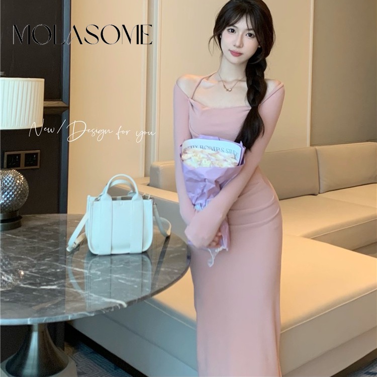 Đầm Maxi DàI Tay MàU Trơn ThờI Trang 2024