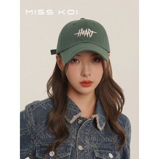 Misskoi  Mũ Lưỡi Trai Ba Chiều Thêu Chữ Ba Chiều Phong Cách Đường Phố Nhật Bản Hàn Quốc Dễ Phối Đồ Mềm Mại