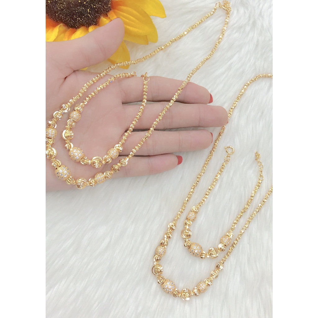 Dây chuyền nữ bi xoàn  mạ vàng 18k MÃ 9079