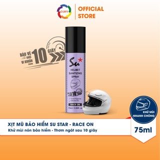 Khử mùi mũ bảo hiểm Su Star - Race On xuất xứ Úc, Hạn Chế Sự Phát Triển Của Vi Khuẩn, Ẩm Mốc Sau 10 Giây(75ml)
