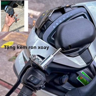 Chân kính xoay 360 độ cho các dòng xe kèm theo mẫu kính Spark chân xoay Trắng và Đen Honda Yamaha