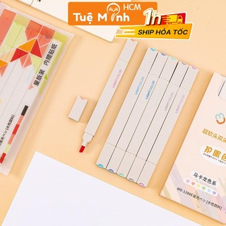 Set 6 bút highlight tông màu pastel đầu dạ quang ,bút đánh dấu Light Color thân vuông