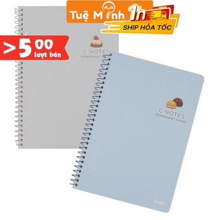 Vở note cornell B5 120 trang Klong bìa nhựa lò xo CNotes ruột Dot grid và caro ô vuông 6x6 mm MS 587