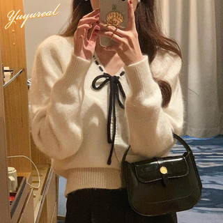 Áo sweater V cổ áo len nữ mùa đông thu đỏ đan áo len dài tay áo đầu
