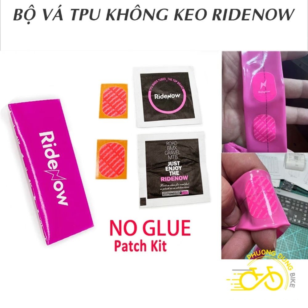 Bộ vá săm TPU không keo RIDENOW (2 vá + 2 giấy cồn)