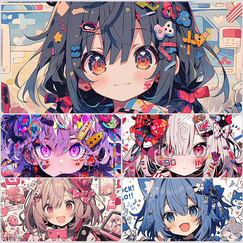 Dễ Thương Anime Cô Gái Anime Chuột Pad Quá Khổ Đường May Trò Chơi Laptop Bàn Phím Bàn Phím Bàn Phím 
