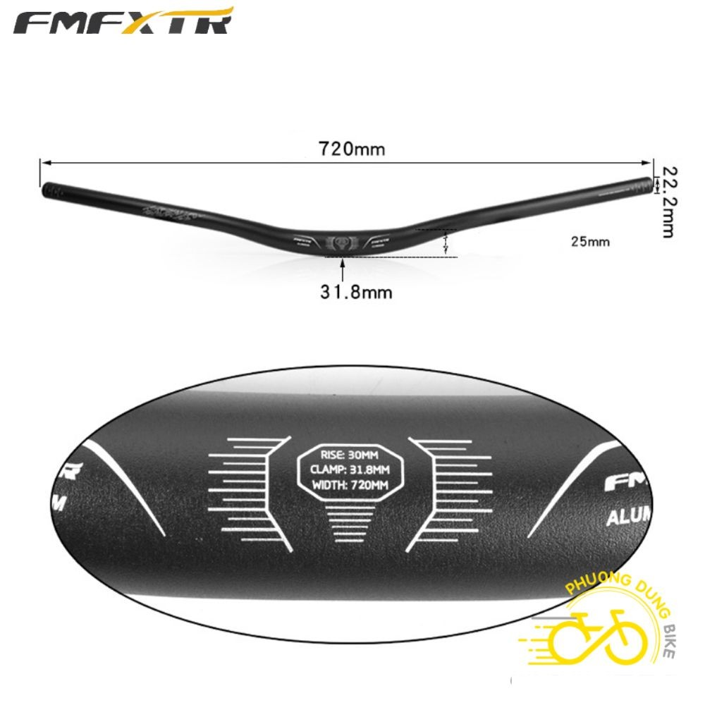 Ghi đông ngang nhôm xe đạp FMFXTR 31.8x720mm