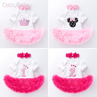 Quần áo sơ sinh Sinh nhật cho bé Váy liền quần ngắn tay Váy bé gái