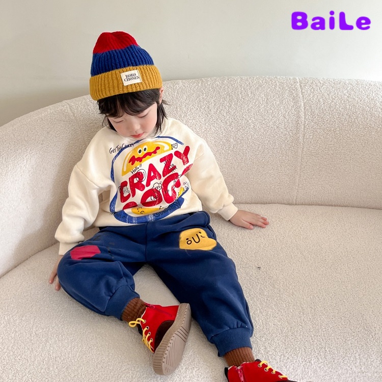 Set Đồ Thể Thao Hai Món Gồm Áo Khoác Dày Phong Cách Đường Phố Mới Mùa Thu Đông Cho Bé Trai Và Bé Gái