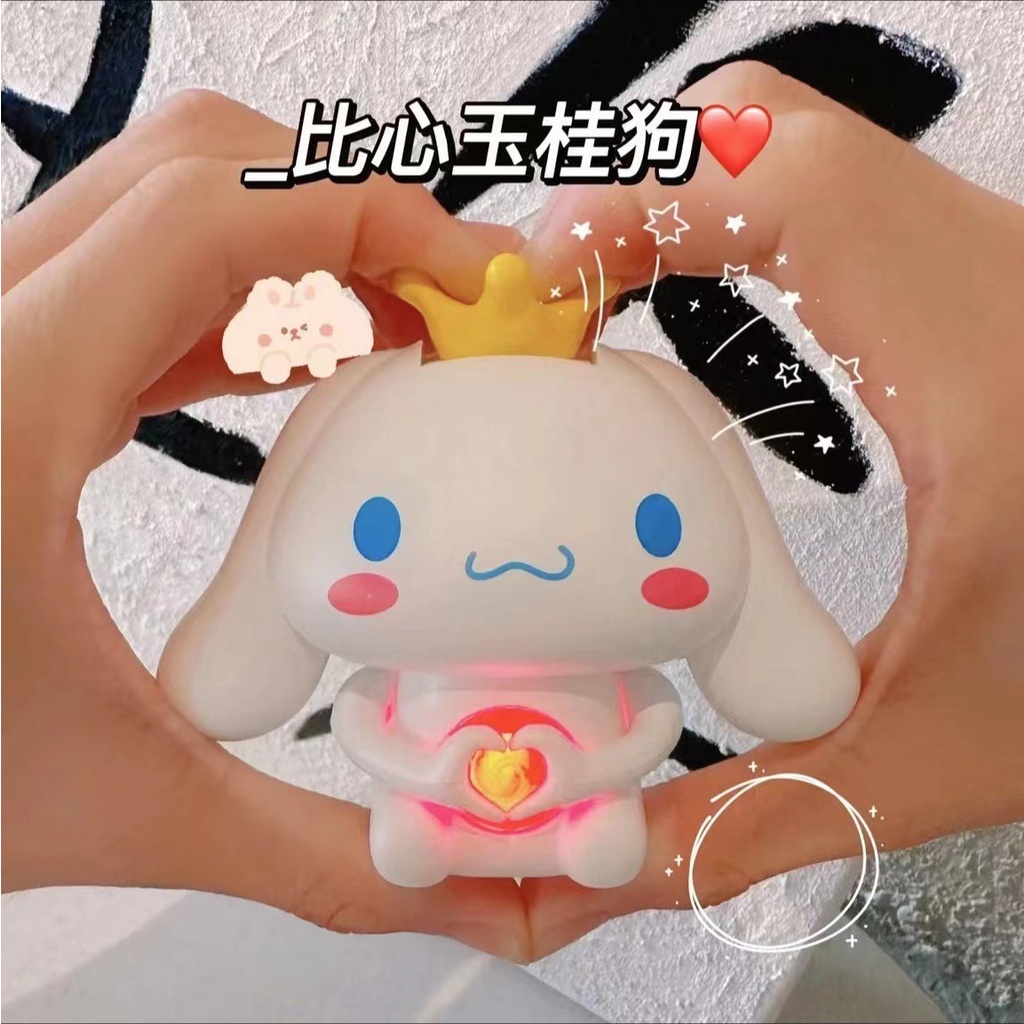 Cinnamoroll Sanrio Đèn LED Trái Tim Phát Sáng Đồ Chơi Kawaii Anime Phòng Ngủ Đèn Ngủ Nhấp Nháy Phòng Người Yêu Sinh Viên Bạn Gái Quà Tặng -top3C01