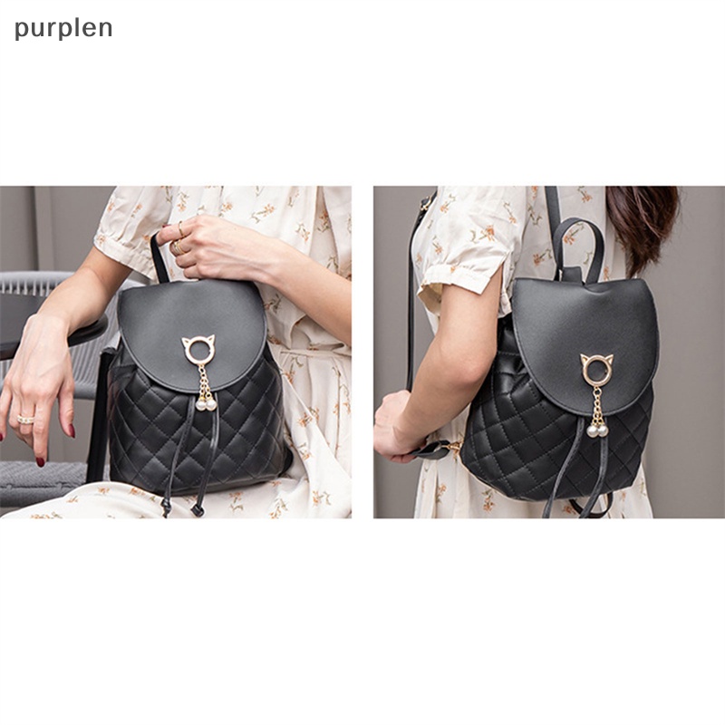 Balo Da pu mini Màu Tím Đa Năng Thời Trang Cho Nữ