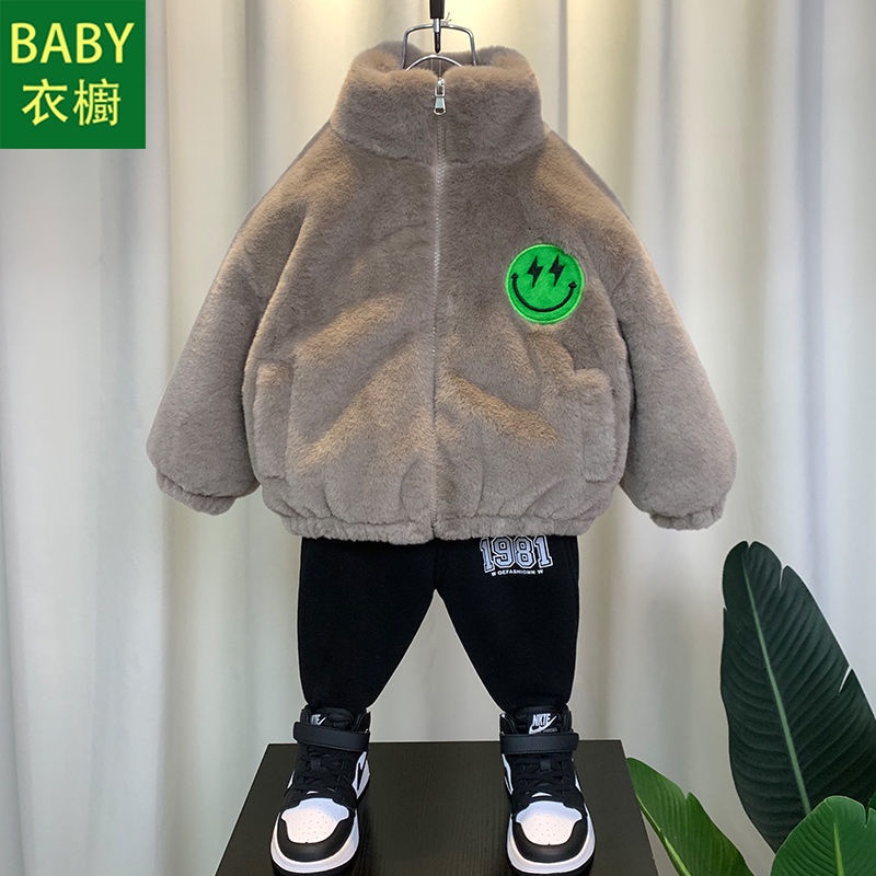 Áo Khoác Lông Cừu Lót cotton Dày Dặn Thời Trang Mùa Đông 2023 Cho Bé Trai