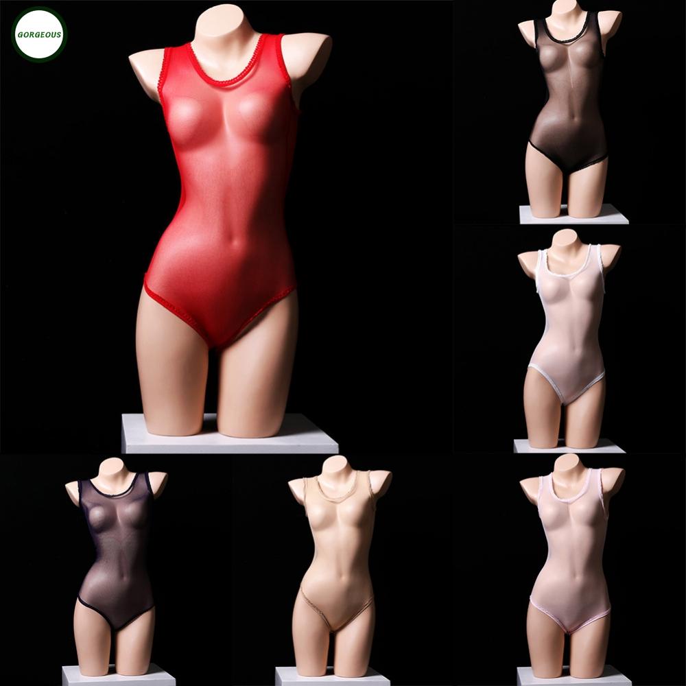 New Coming~Womens Bodysuit Nylon See Through Sheer Nightwear Slight Strech Solid Color#Home Essentialses