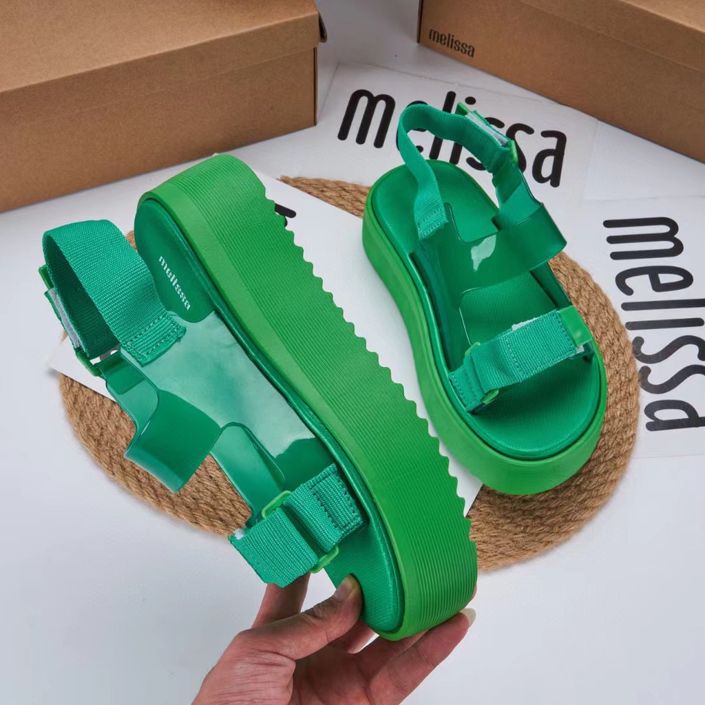 Giày Sandal jelly melissa Phong Cách roman Đi Biển Cho Nữ