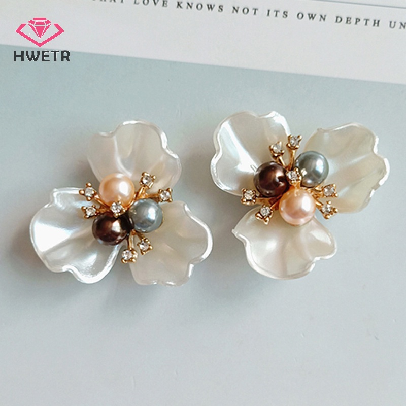 1 Đĩa Hoa Cúc Bằng Hợp Kim Đính Ngọc Trai Và Kim Cương Giả Dùng Làm Trang Sức Thủ Công diy Mới