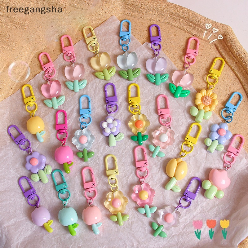Phụ Kiện Trang Trí Túi Đựng Chìa Khóa Xe Hơi Hình Hoa tulip Màu Kẹo Thời Trang Phong Cách Hàn Quốc fdh