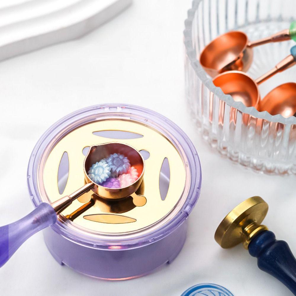 Mmluck Bộ Nồi Đun Nóng Chảy Sáp Niêm Phong Hạt Sáp Niêm Phong Bằng Nhựa Màu Hồng / Xanh Dương / Xanh Lá / Tím Có Thể Tháo Rời