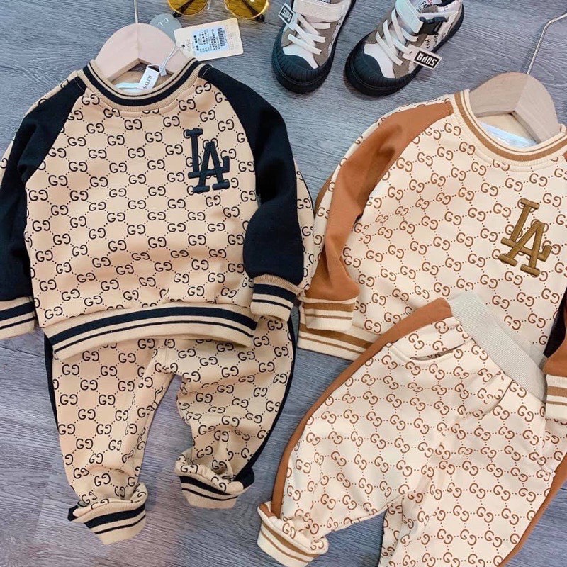 Bộ Quần Áo Dài Tay L.A Thu Đông Cho Bé Trai Bé Gái, Bộ Quần Áo Trẻ Em Mặc Nhà - BAOBAOKIDS