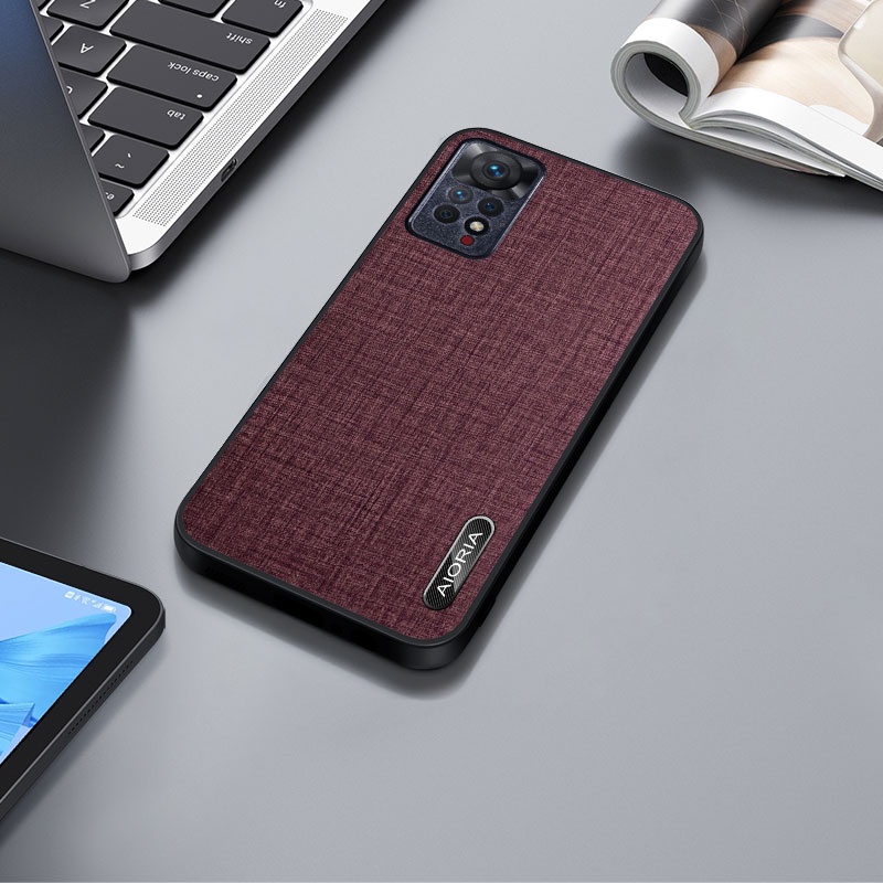Ốp Điện Thoại Vải In logo Kim Loại Cho xiaomi redmi note 11 pro 11s 5g 4g