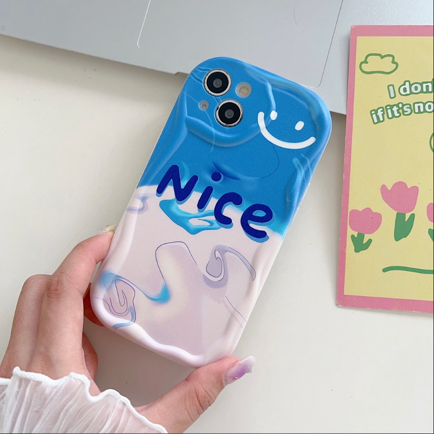 Ốp lưng Samsung A71 A31 A30 A20 A02 A51 A03 S23 Plus S23 Fe S22 Plus S23 Ultra S22 Ultra S21 Plus S21 Ultra S21 Fe S20 Fe Graffiti nice smile smiling face Wave border soft phone case