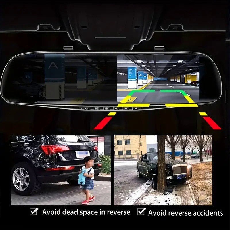 Gương Chiếu Hậu Hai Ống Kính 1080p dvr hd Góc 170 Độ Cho Mọi Model vhfr