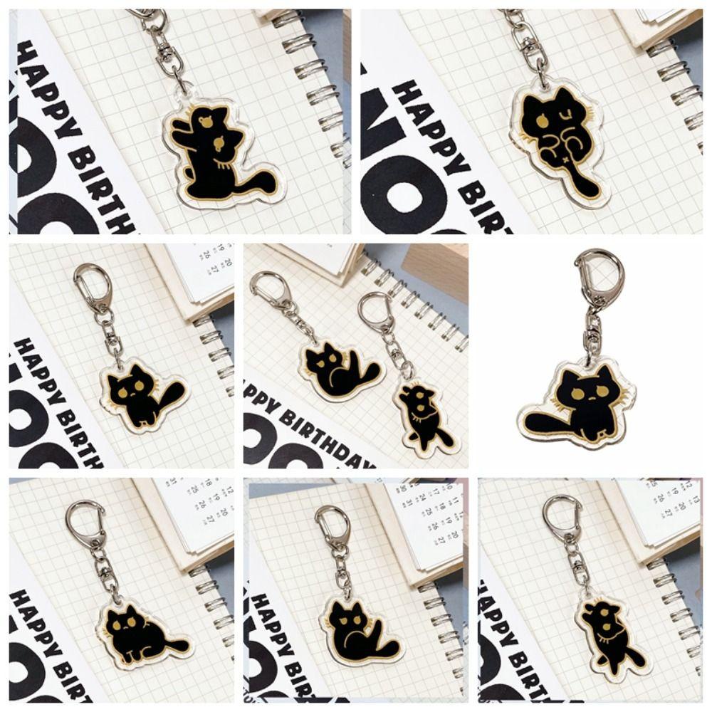 Móc Khóa acrylic Hình Mèo Đen Dễ Thương