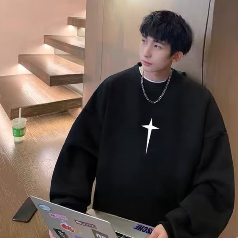 Áo Sweater cotton Nhung Dày Tay Dài Cổ Tròn In Họa Tiết Màu Xanh Lá Đậm Thời Trang Hàn Quốc Dành Cho Cặp Đôi m-5xl