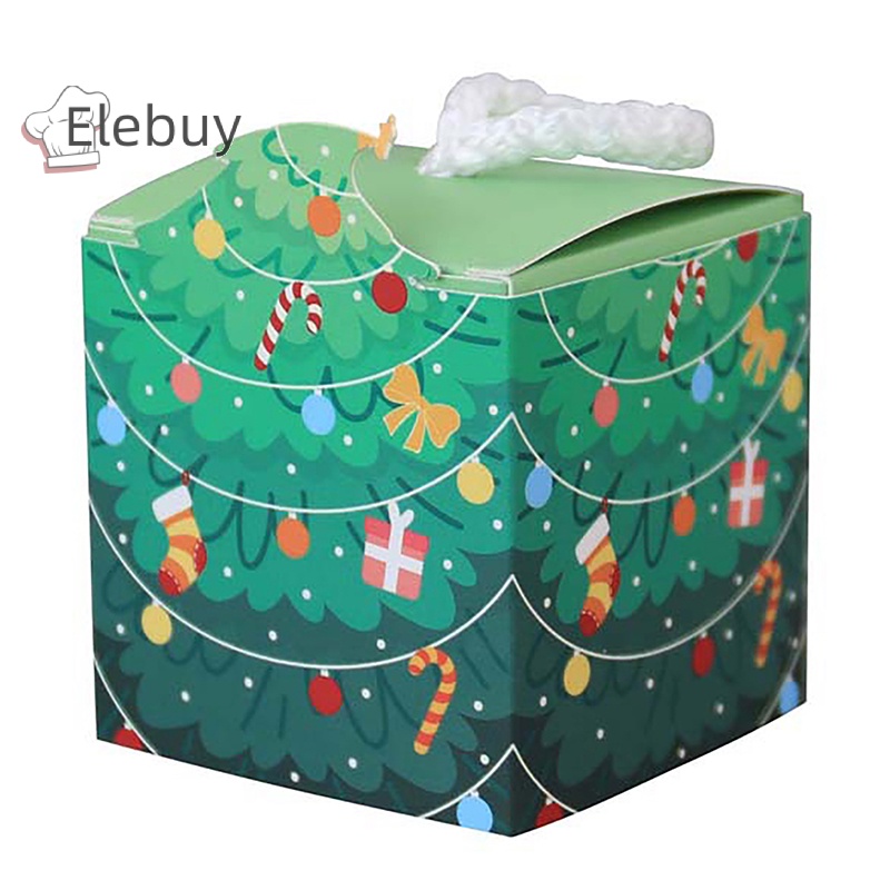 Set 10 hộp đựng bánh kẹo ELEBUY trang trí giáng sinh năm mới