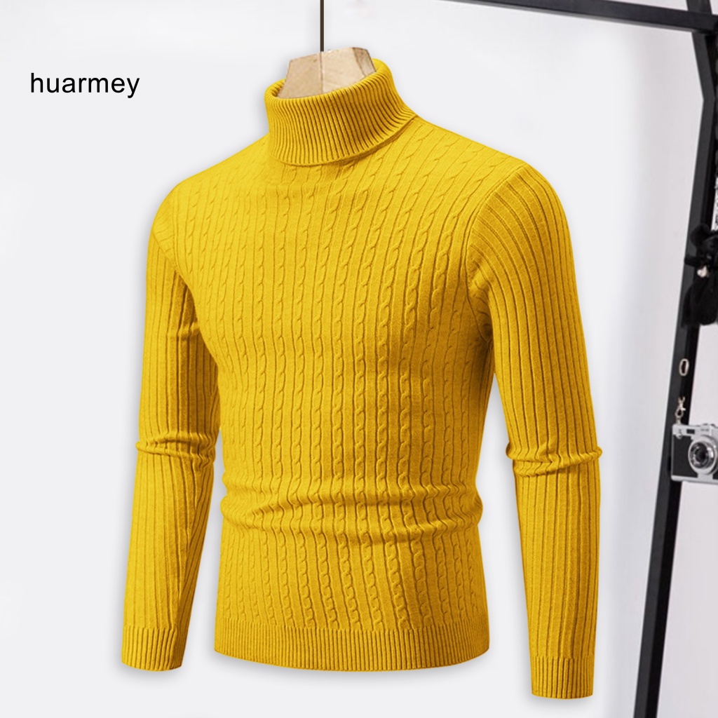 Huarmey Áo sweater Dệt Kim Cổ Lọ Thời Trang Mùa Đông Ấm Áp Cho Nam