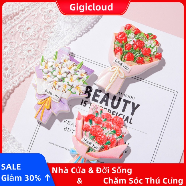 Nam Châm Dán Tủ Lạnh Hình Bó Hoa 3d Bằng Nhựa resin Trang Trí Nhà Cửa