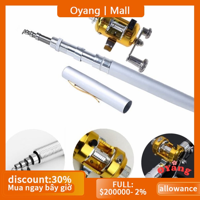 Oyang Cần Câu Cá mini Hình Cây Bút Siêu Nhẹ Dài 1m