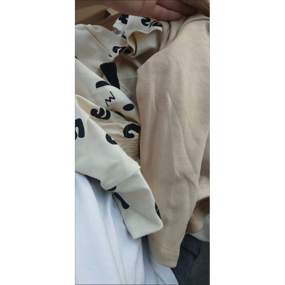 Bộ Áo Liền Quần Bằng cotton Màu Trơn In Họa Tiết Chú Cún Dễ Thương Phong Cách Hàn Quốc Cho Bé