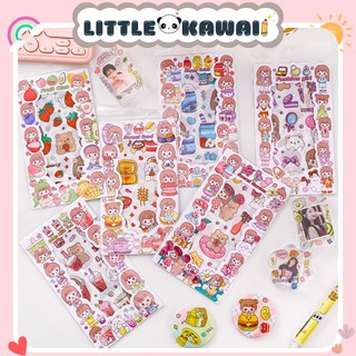 Set 6 tấm sticker hình dán bé gái dễ thương cute