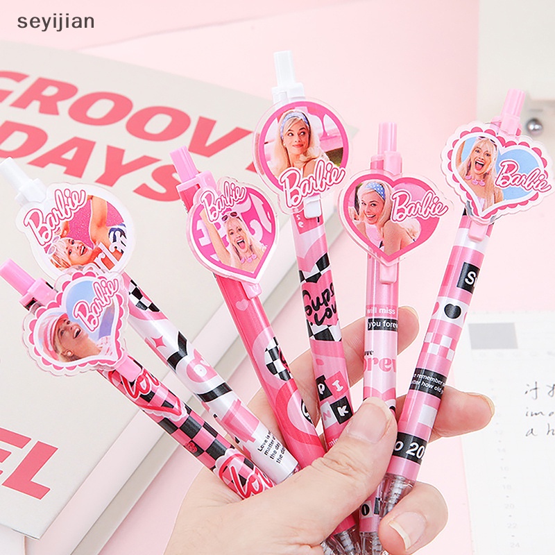 Bộ Hộp Bút Chì Nhựa acrylic Thu Gọn Được Hình Búp Bê barbie Dễ Thương Cho Học Sinh