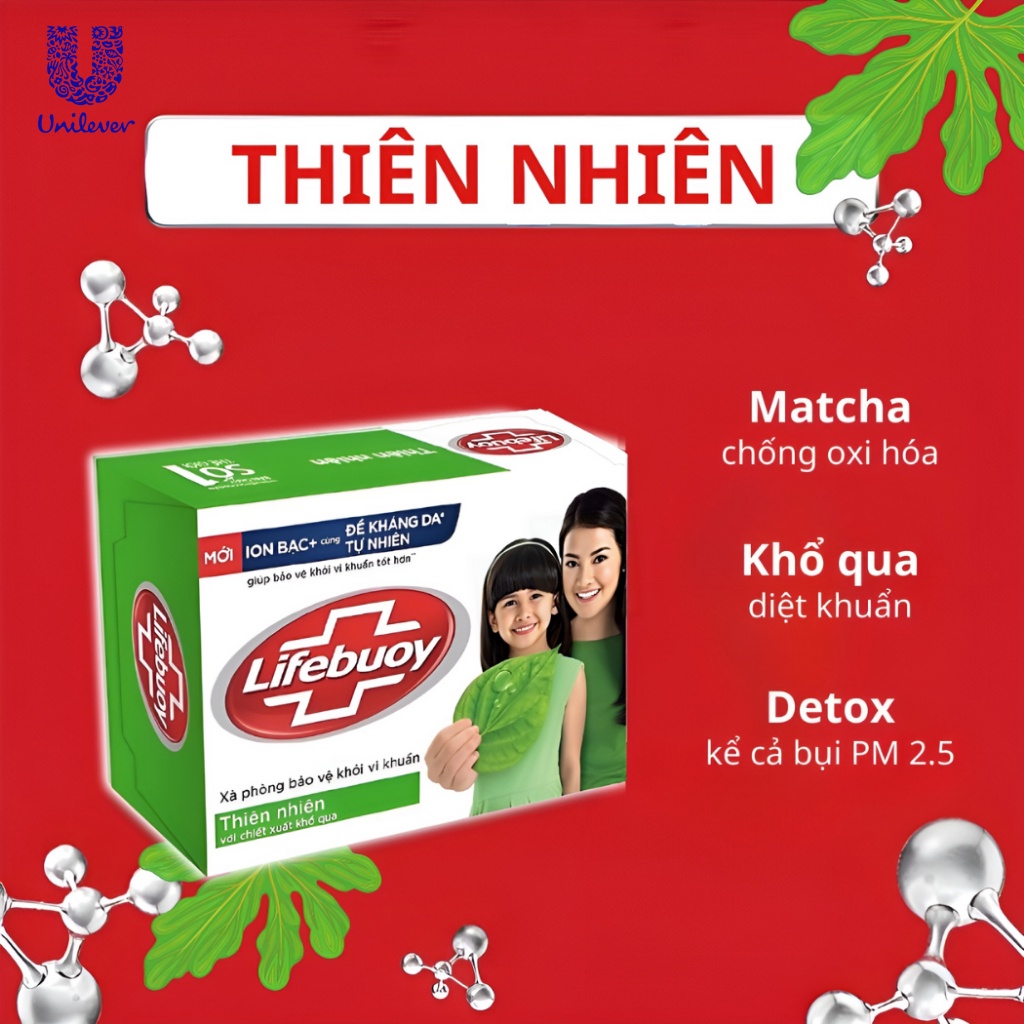 Bánh Xà Phòng Lifebuoy Ion Bạc Bảo Vệ Khỏi 99.9% Vi Khuẩn - 90G