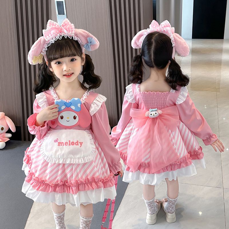 Đầm Công Chúa lolita Tay Dài Mềm Mại Thời Trang Xuân Thu Cho Bé Gái