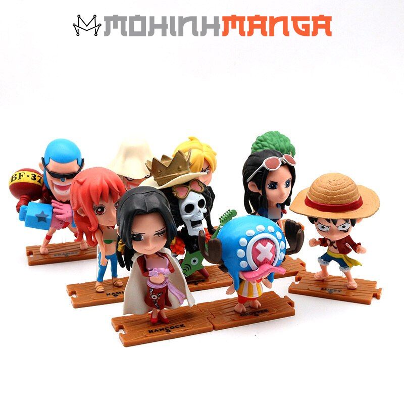 Mô hình 10 nhân vật One Piece chibi Đảo hải tặc Luffy Zoro Nami Kaido Shanks Robin Sanji Usopp Boa Chopper Franky Brook