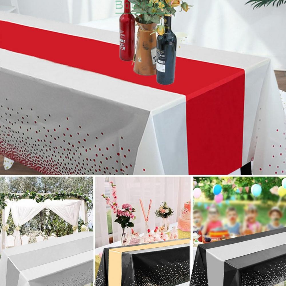 【Big Discounts】Disposable Runner Plastic Tablecloth Polyester Sequin Runners Table Decoration#BBHOOD