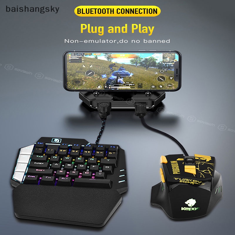 Baishangsky Bộ Chuyển Đổi Chuột Và Bàn Phím Chơi Game Cho ios Và android baishangsky