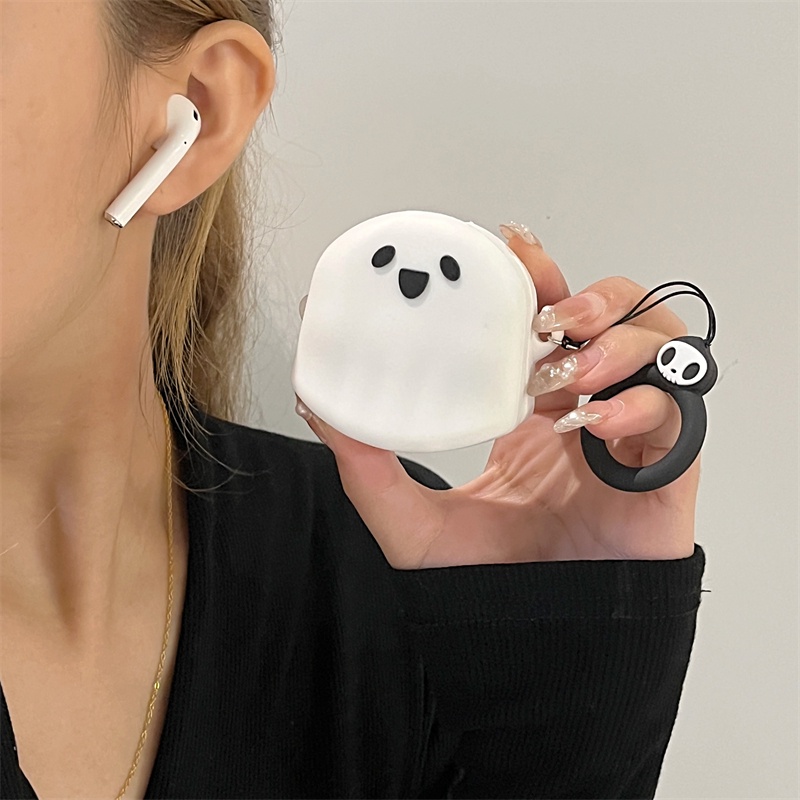 Vỏ Bảo Vệ Hộp Sạc Tai Nghe bluetooth Không Dây samsung galaxy buds-2-Lilive-pro Bằng Silicon Mềm Hình Ma 3d