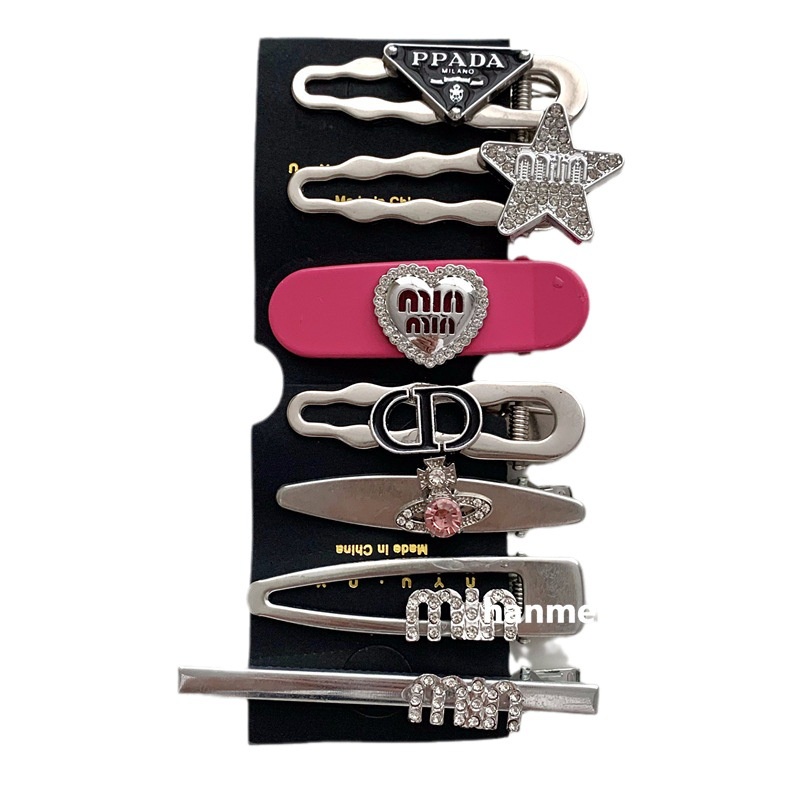 Set 7 Kẹp Tóc Hình Trái Tim / Chữ Cái