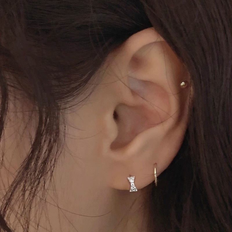 Bông Tai Mạ Bạc 925 Hình Tròn Đính Đá Thời Trang Dành Cho Nữ