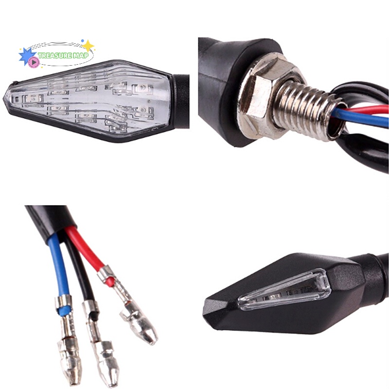 Đèn Xi Nhan 12 Bóng Led Màu Xanh Lam + Hổ Phách Thông Dụng Cho Xe Máy