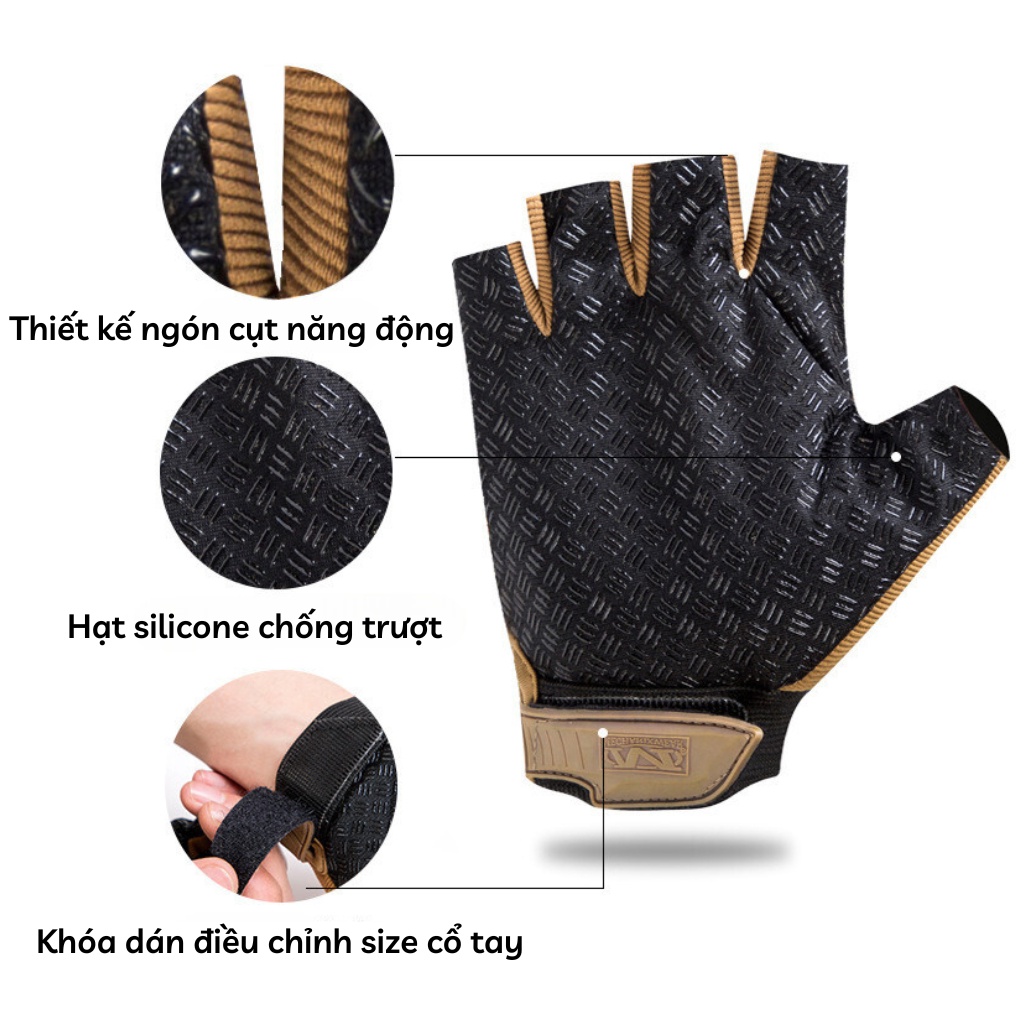 Găng tay xe máy, bao tay đi phượt cụt ngón Mpact 1 cao cấp