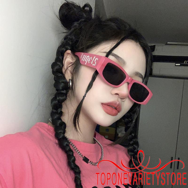 Topone Kính Mát Gọng Vuông Phong Cách hip hop Thời Trang Cho Nam / Nữ y2k