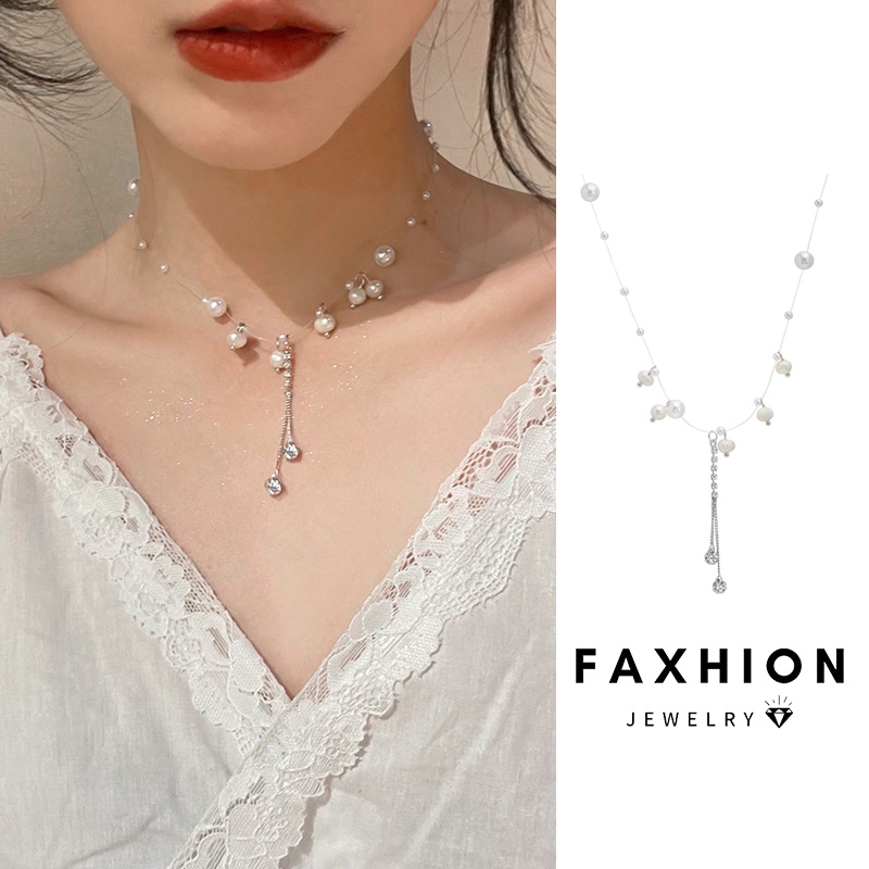 Vòng cổ choker Mặt Hình Nơ / Ngôi Sao / Trái Tim Đính Ngọc Trai zircon Màu Vàng / Bạc Thanh Lịch Cho Nữ