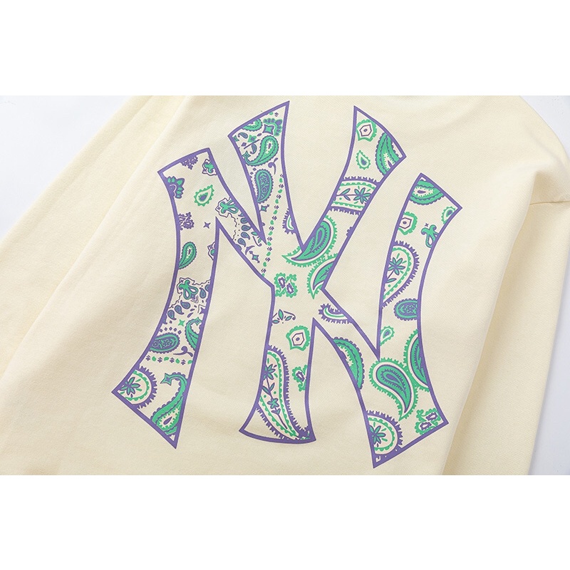 Áo Sweatshirt Chui Đầu Tay Dài In Chữ mlb Kiểu Thể Thao Cho Cặp Đôi plus size s-Xl